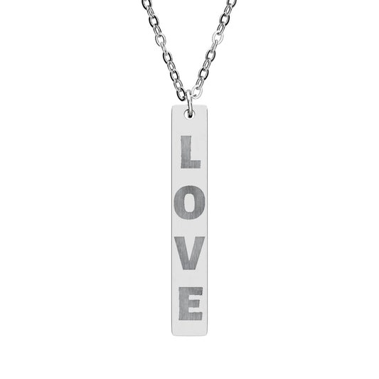 LOVE Vertical Bar Necklace