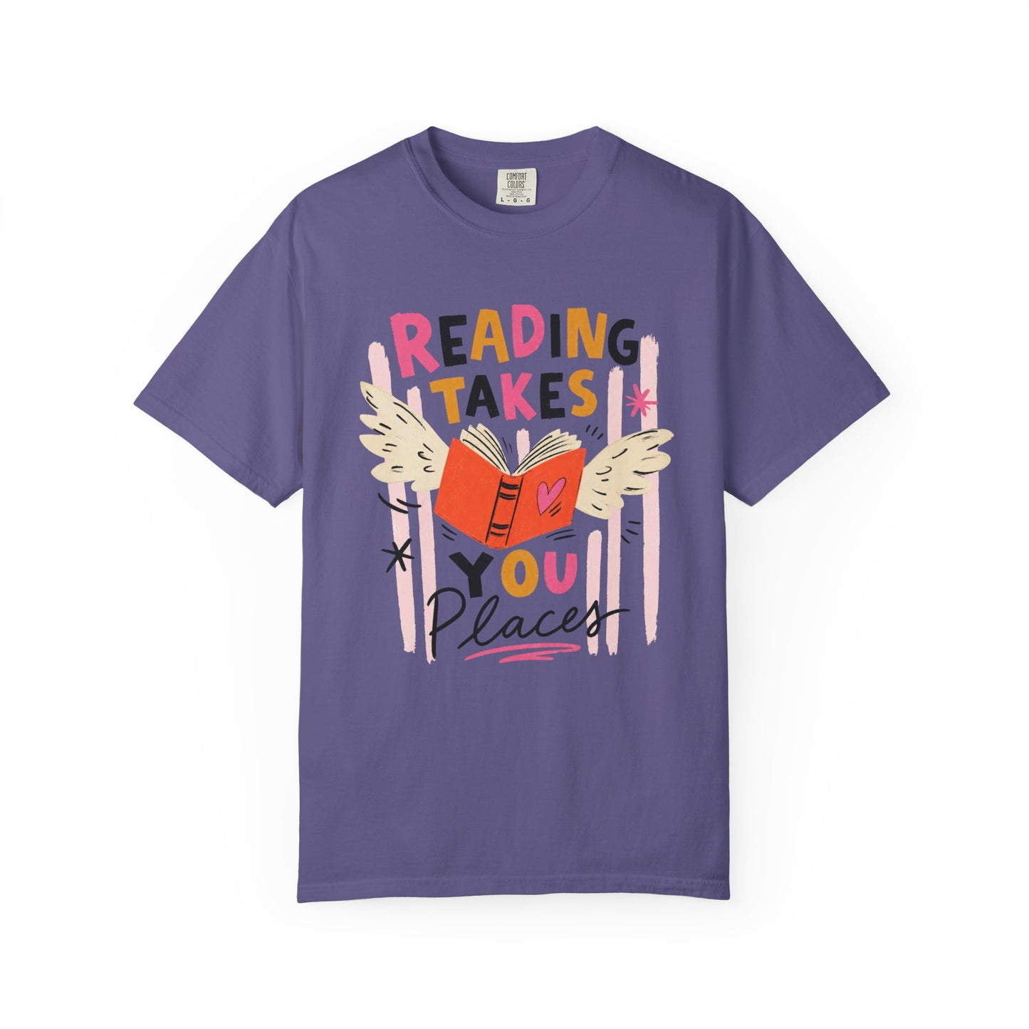 Reading Takes You Places T-Shirt, Comfort Colors 1717