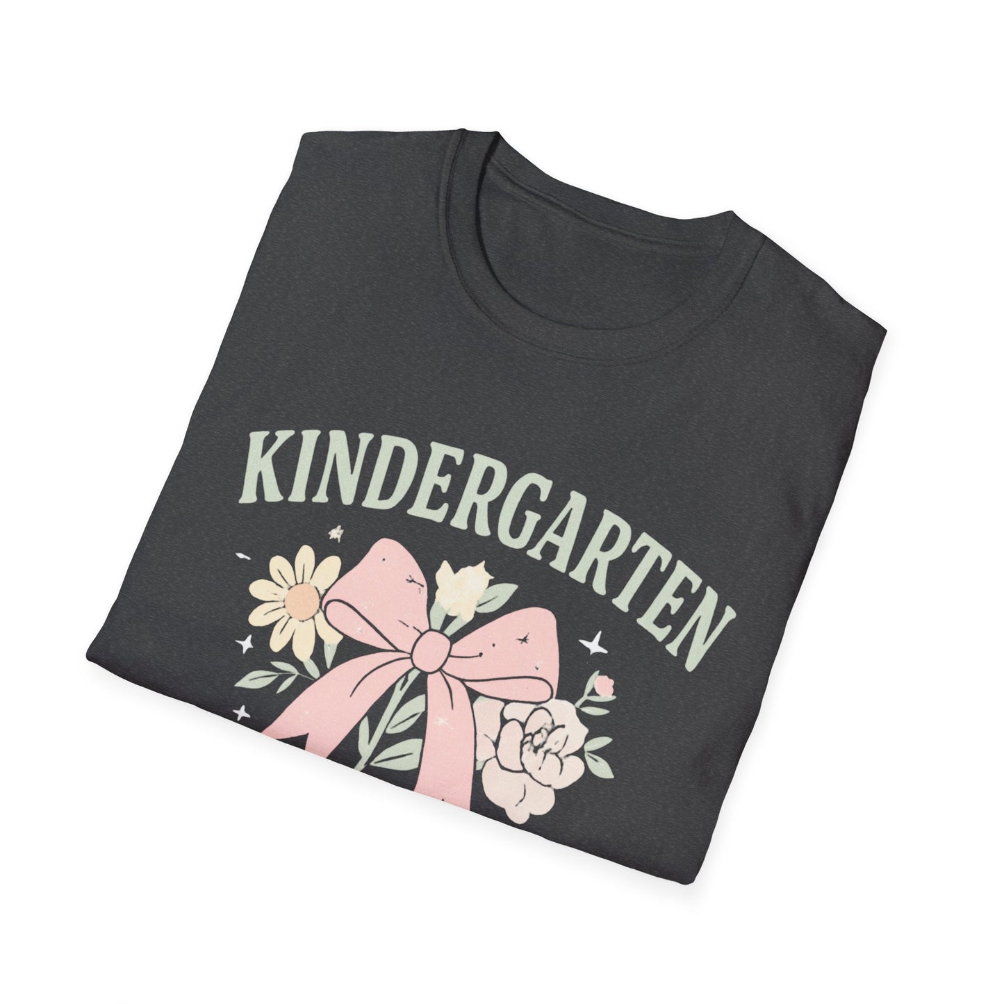 Kindergarten Teacher T-Shirt — Floral Bow Design, Cute Teacher Gift for Women
