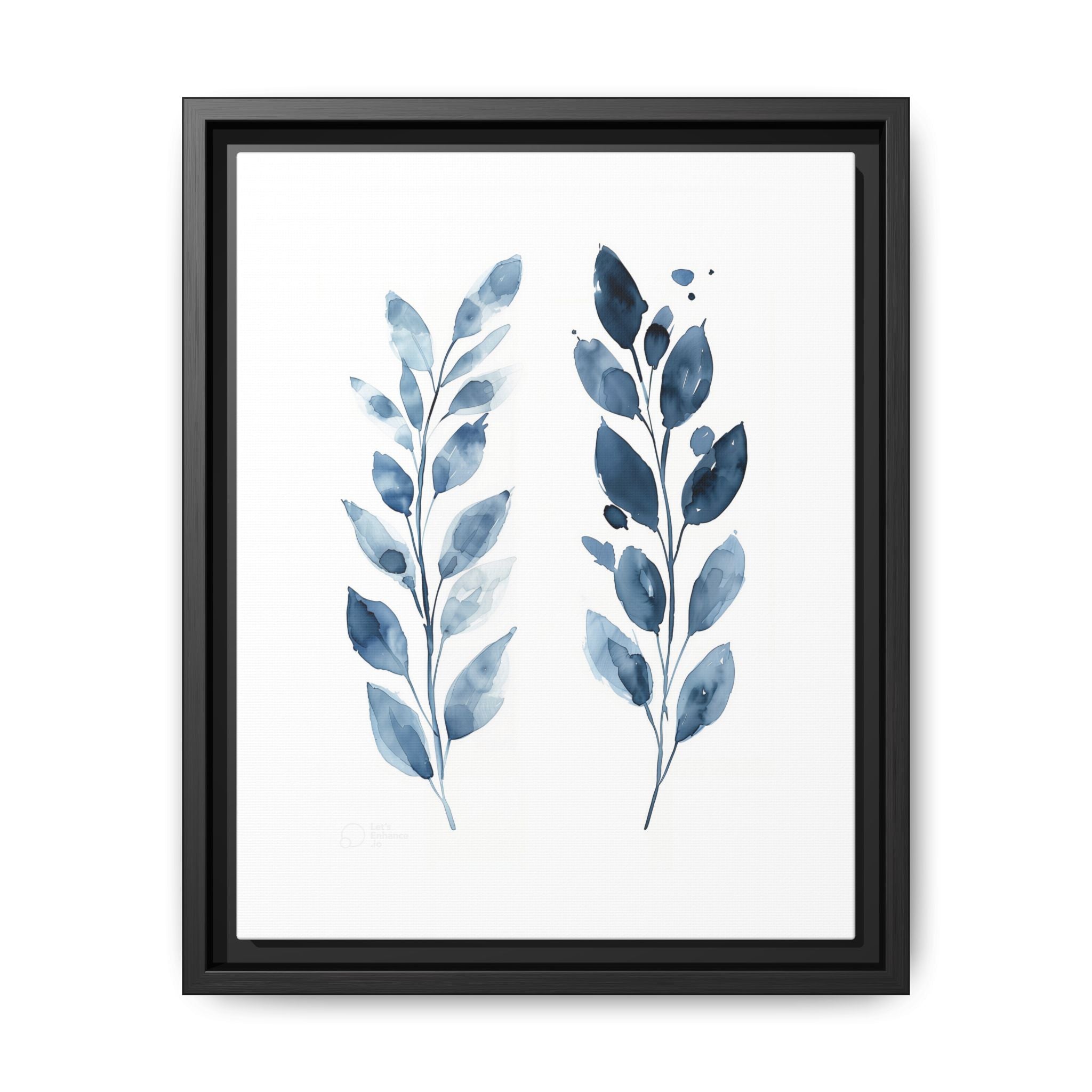Elegant Framed Canvas Art Print, Watercolor Leaf Design, Botanical Wall Decor For Home, Nature-Inspired Gift, Modern Wall Art