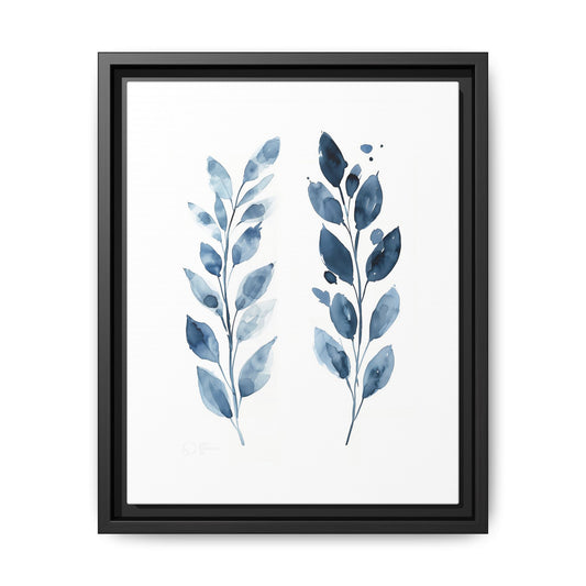 Elegant Framed Canvas Art Print, Watercolor Leaf Design, Botanical Wall Decor For Home, Nature-Inspired Gift, Modern Wall Art