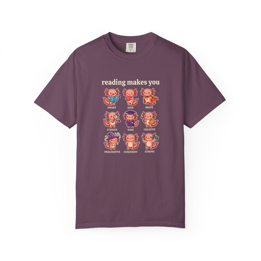 Axolotl Reading Makes You T‑Shirt