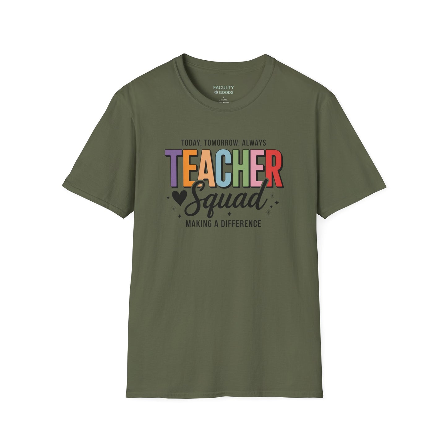 Teacher Squad Cotton T-Shirt: Colorful Matching Tee for Teacher Besties, S-4XL