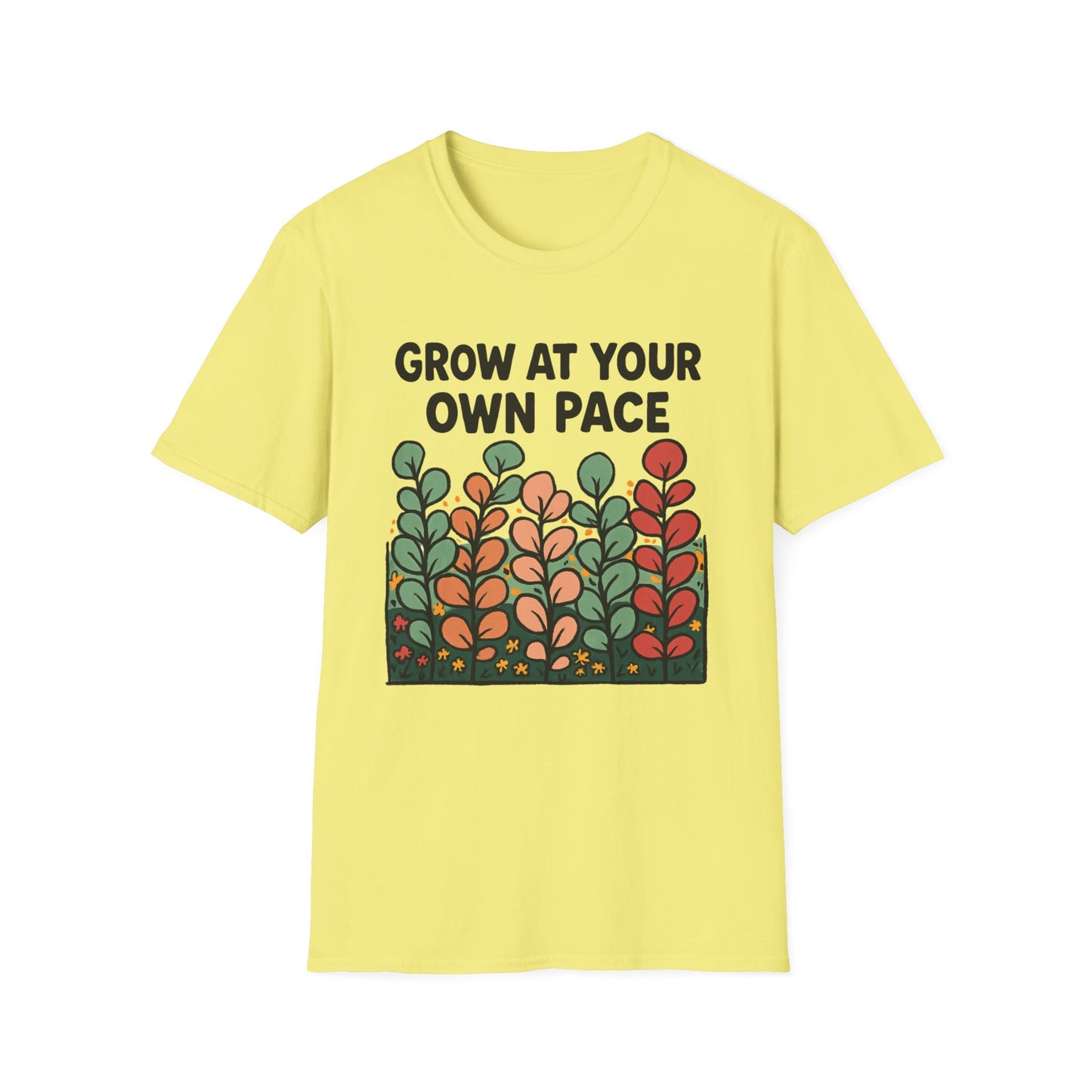Grow at Your Own Pace Shirt – Retro Floral Graphic Tee, Comfort Colors Inspired, Growth Mindset T-Shirt for Women, Teachers & Everyday Wear