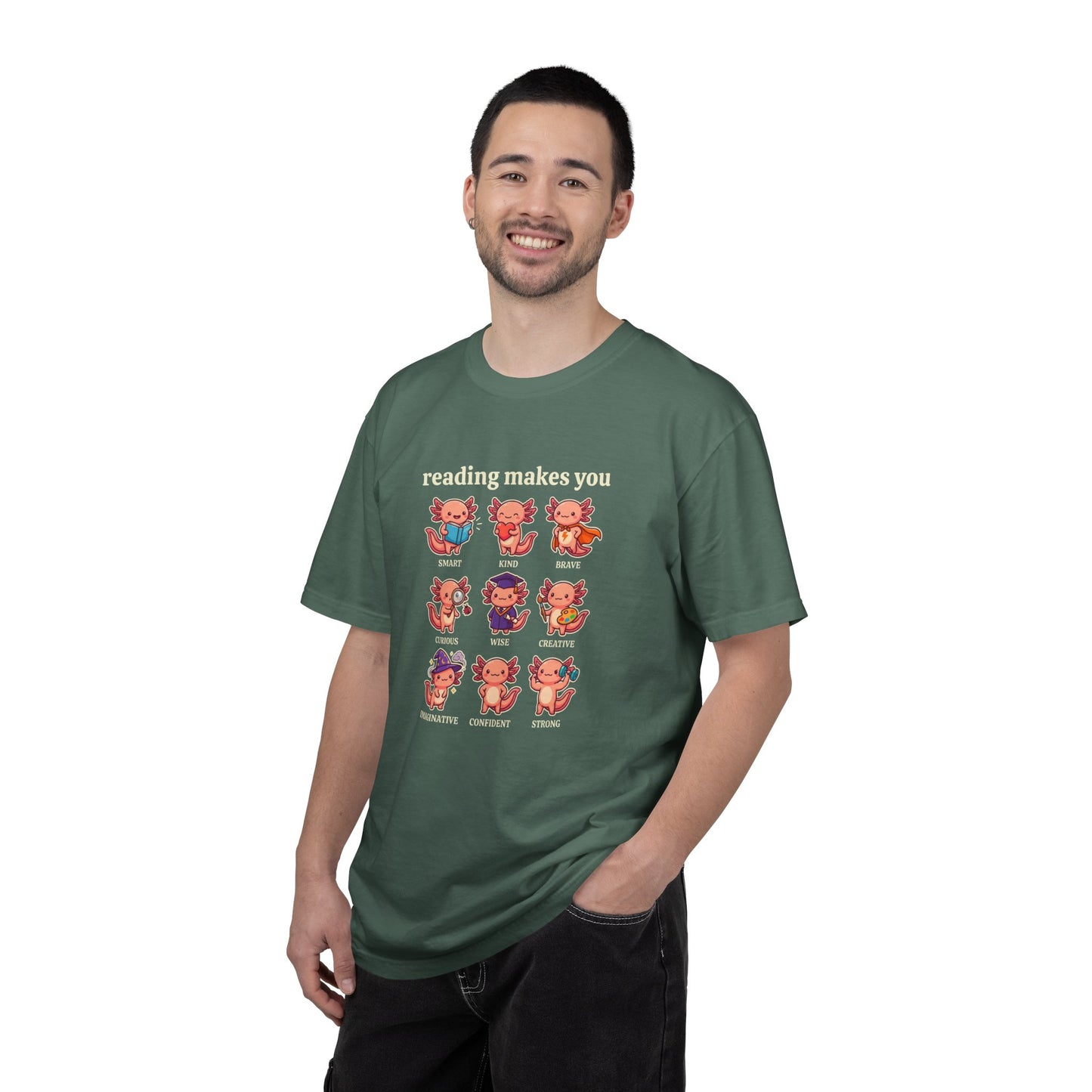 Axolotl Reading Makes You T‑Shirt