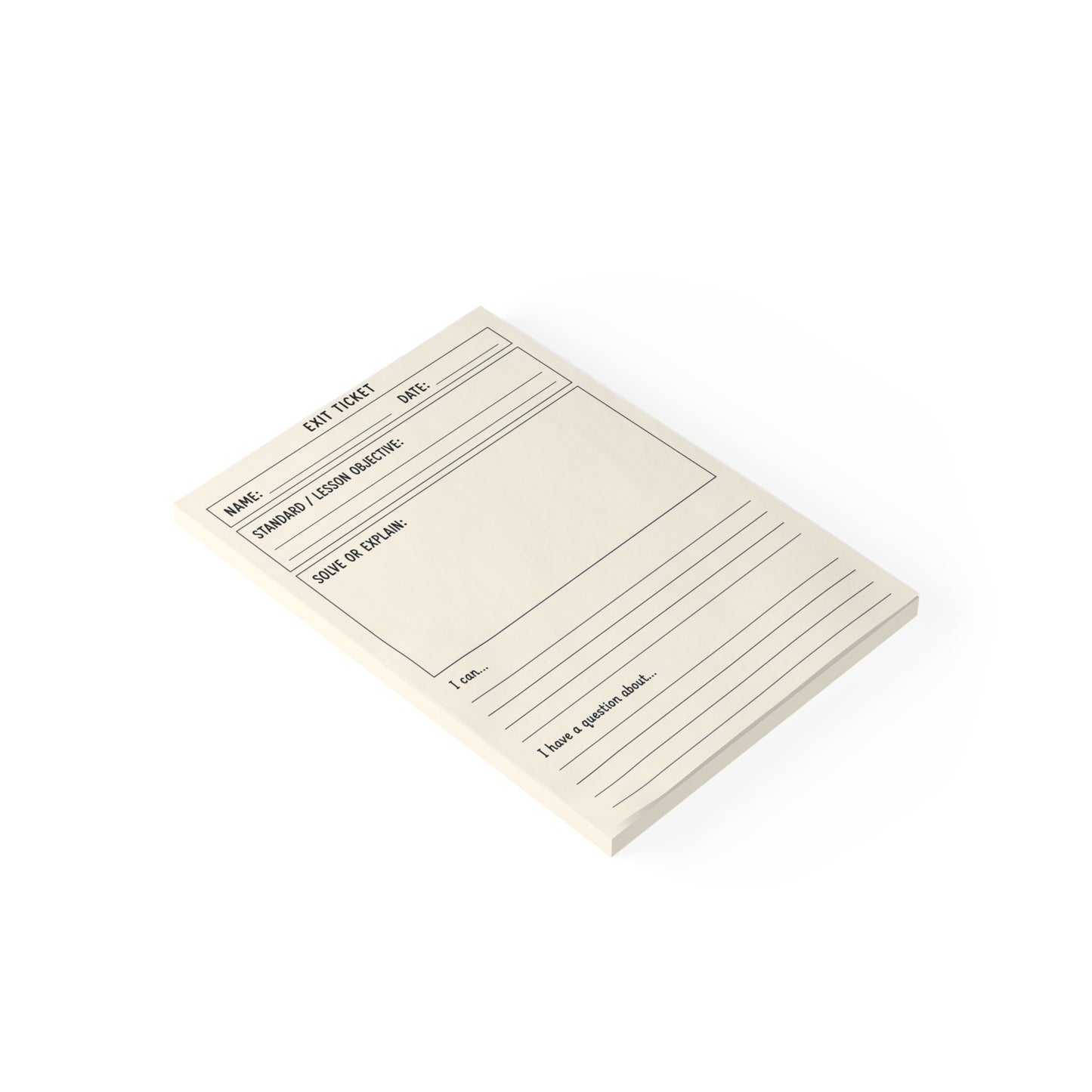 Classroom Exit Ticket Post-it® Pad, 4x6 Formative Assessment