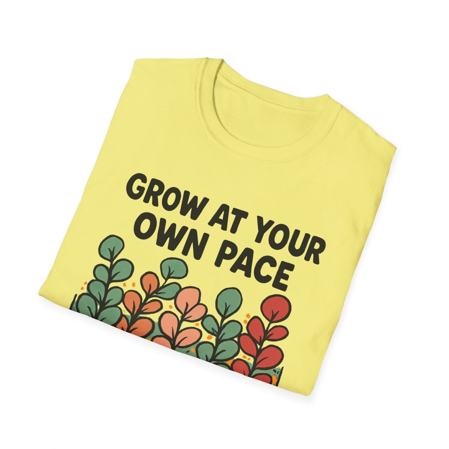 Grow at Your Own Pace Shirt – Retro Floral Graphic Tee, Comfort Colors Inspired, Growth Mindset T-Shirt for Women, Teachers & Everyday Wear