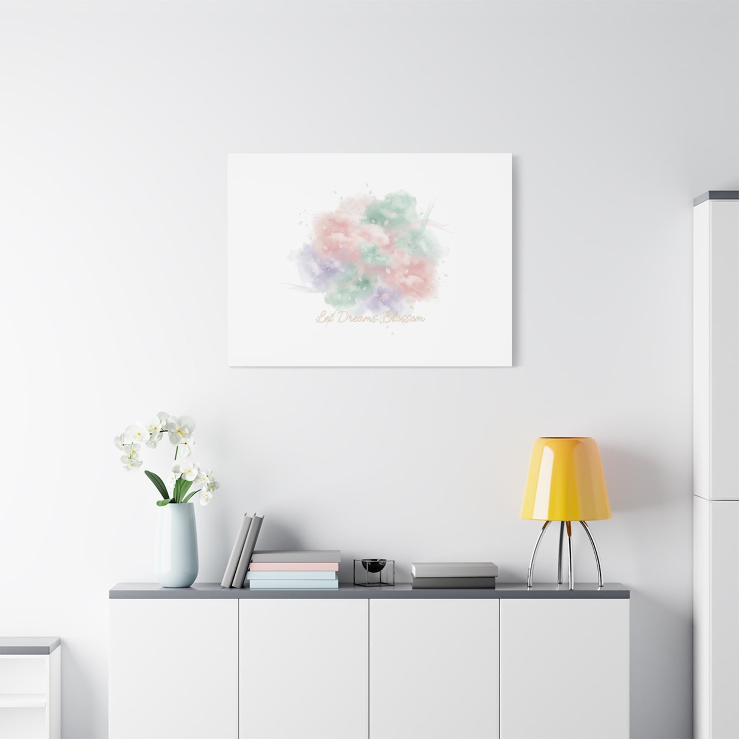 Dreamy Pastel Blossom Canvas | Matte Stretched Wall Art, pastel winter design