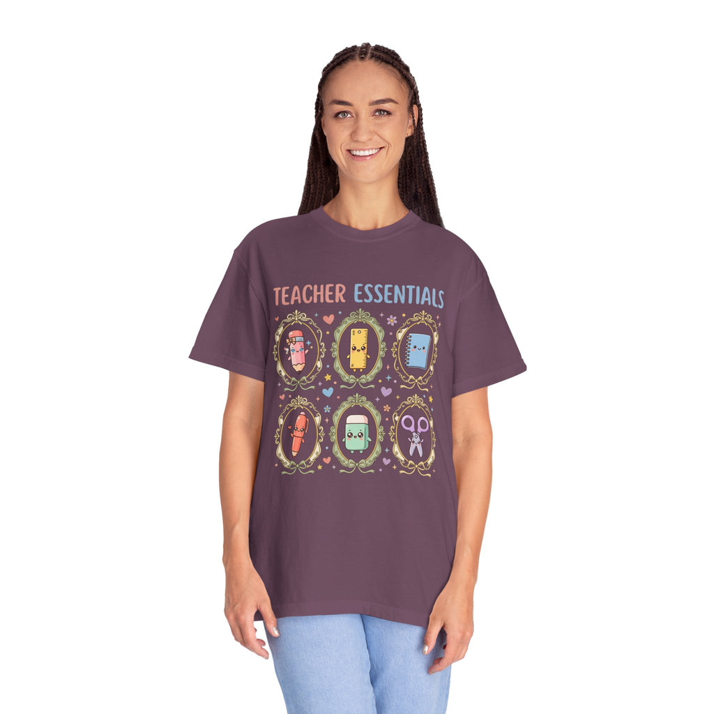 Teacher Essentials T-Shirt — Cute Classroom Supplies Graphic Tee