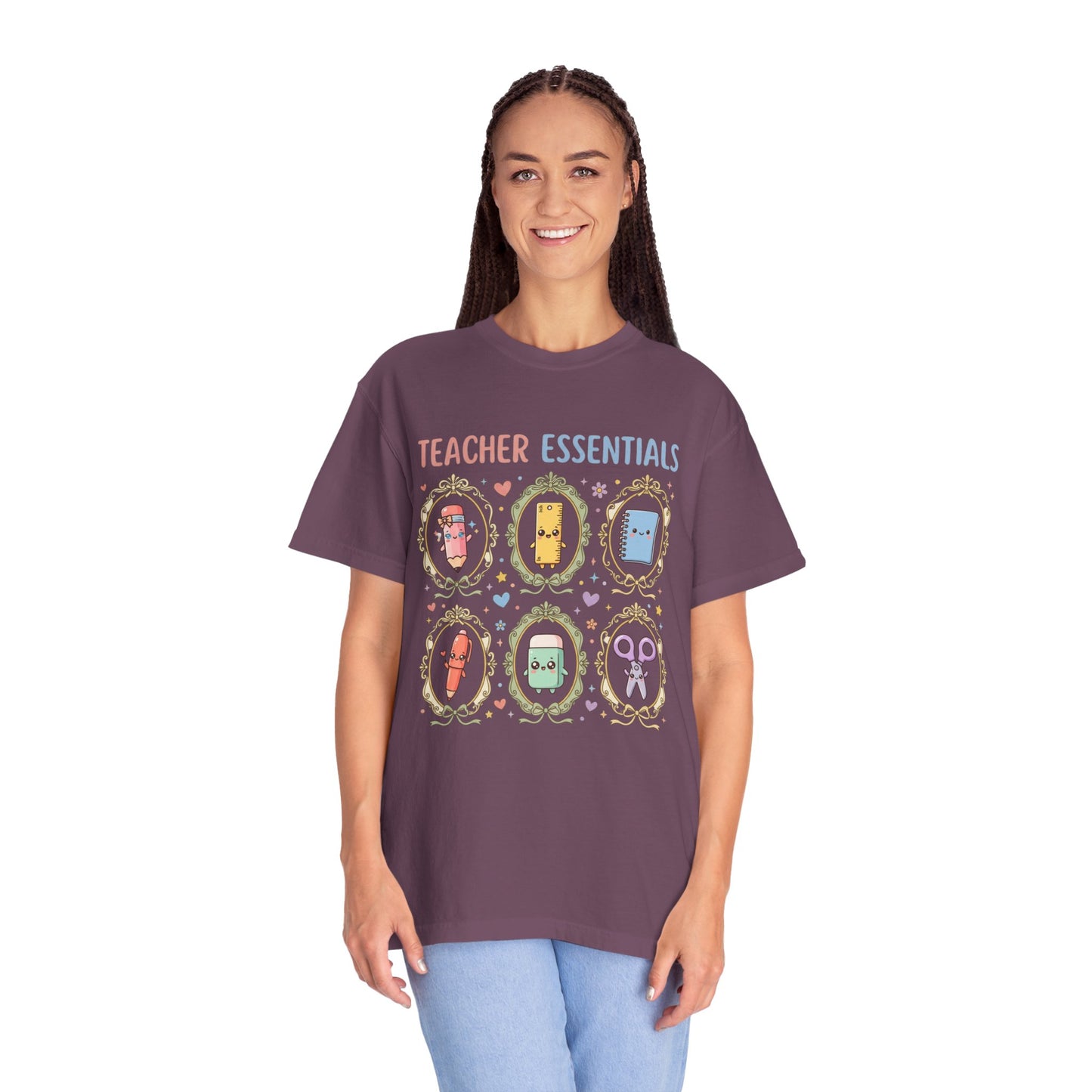 Teacher Essentials T-Shirt — Cute Classroom Supplies Graphic Tee