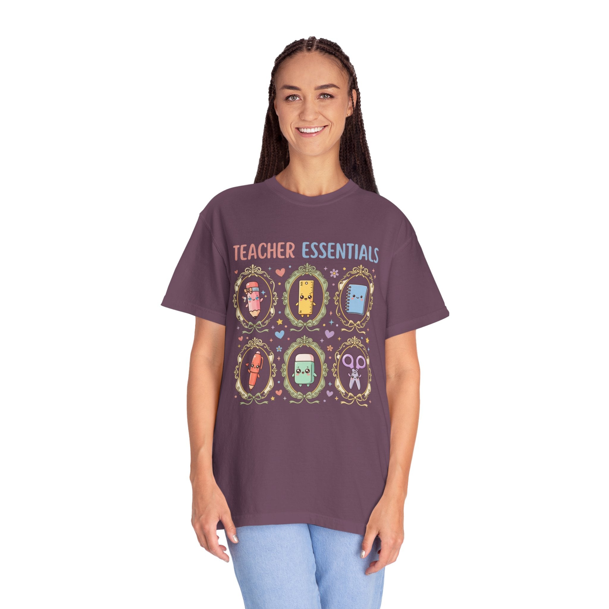 Teacher Essentials T-Shirt — Cute Classroom Supplies Graphic Tee