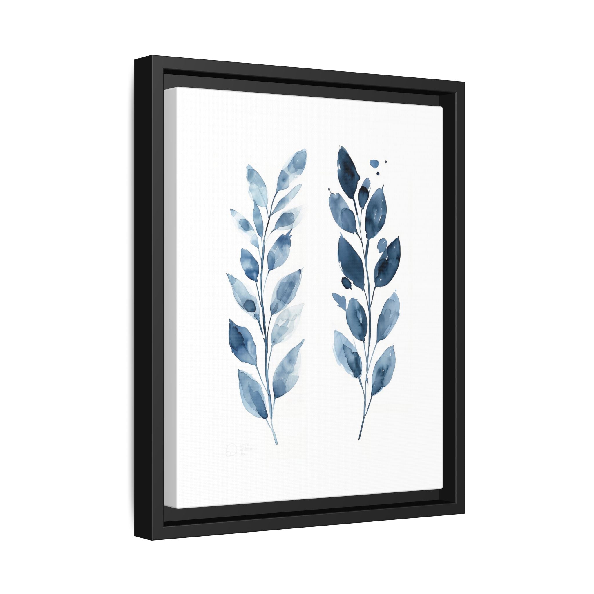 Elegant Framed Canvas Art Print, Watercolor Leaf Design, Botanical Wall Decor For Home, Nature-Inspired Gift, Modern Wall Art