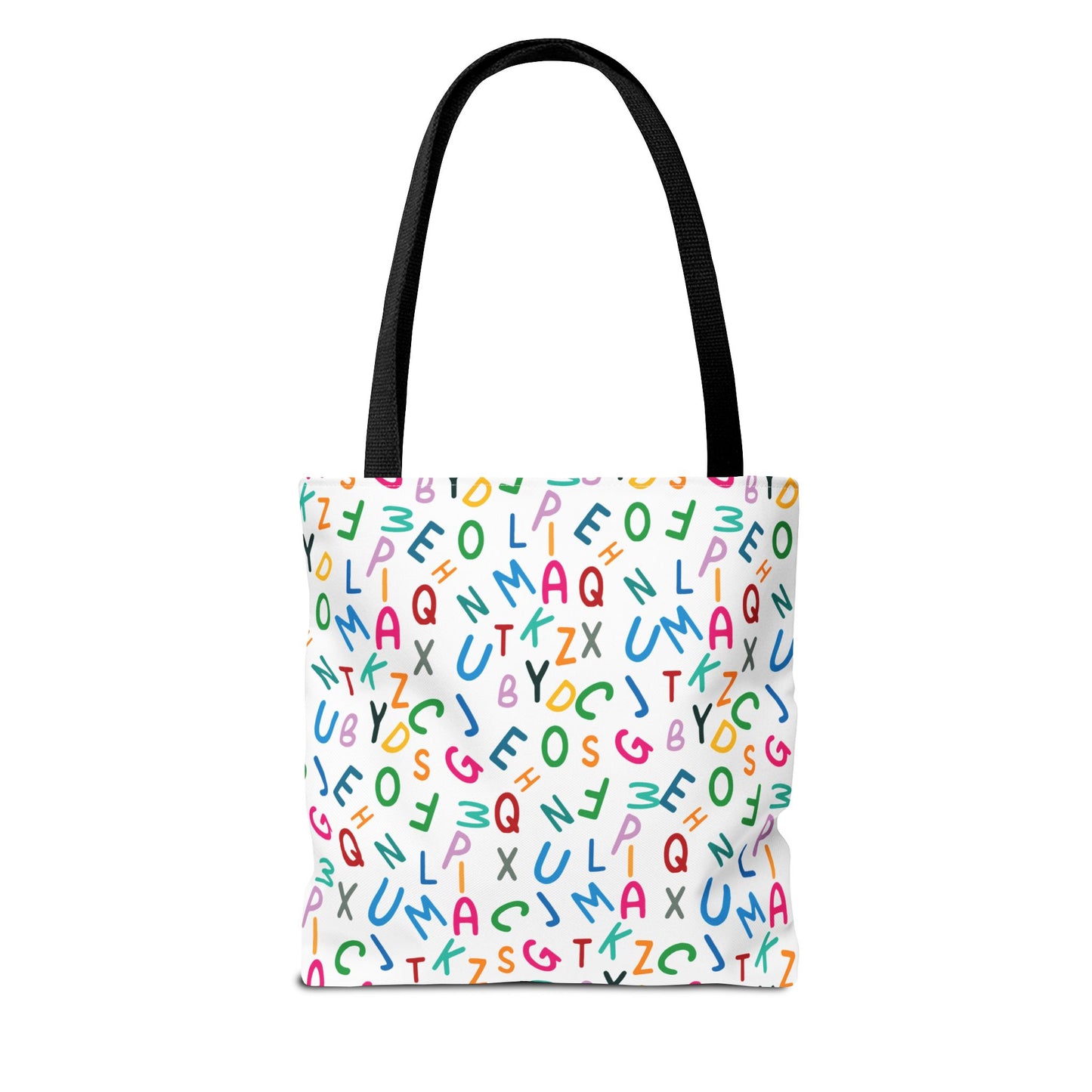 Colorful Alphabet Pattern Tote Bag