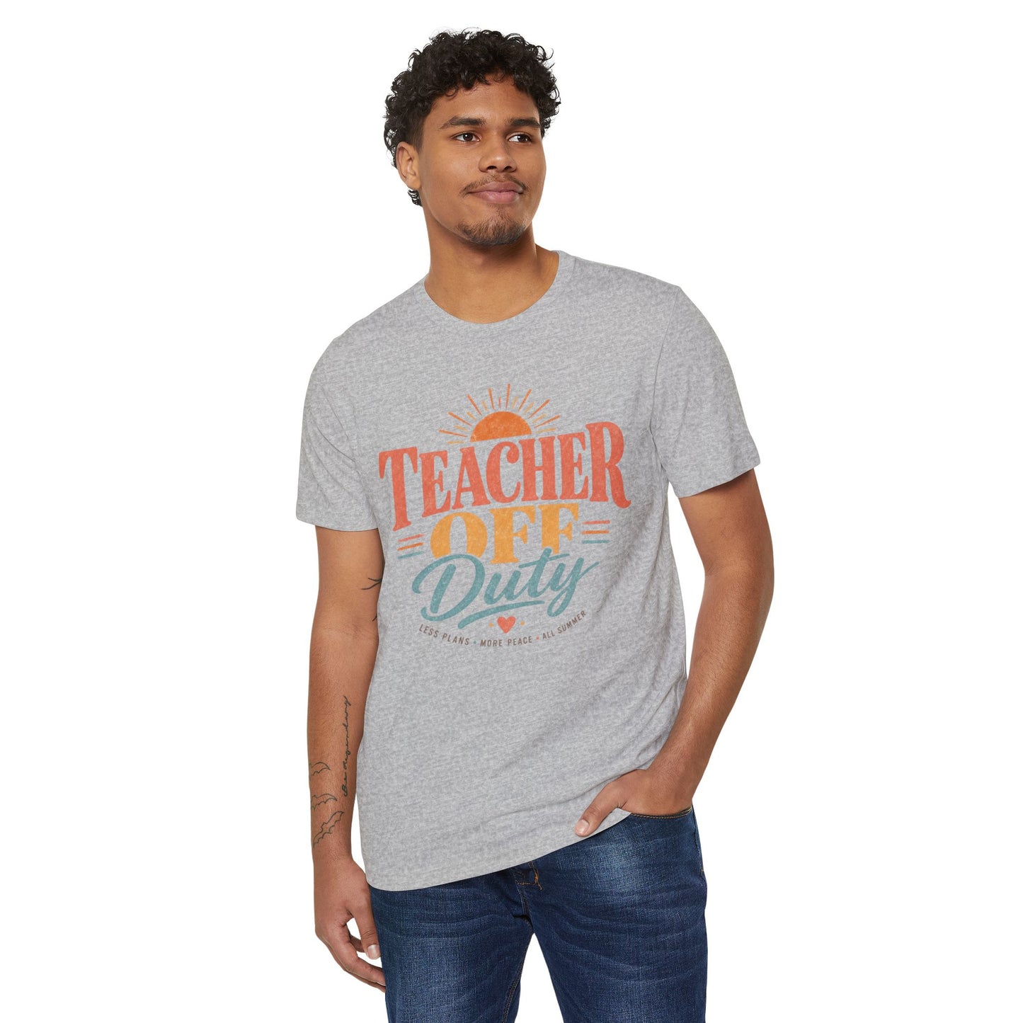 Teacher Off Duty T-Shirt — Organic Graphic Vacation Tee for Educators