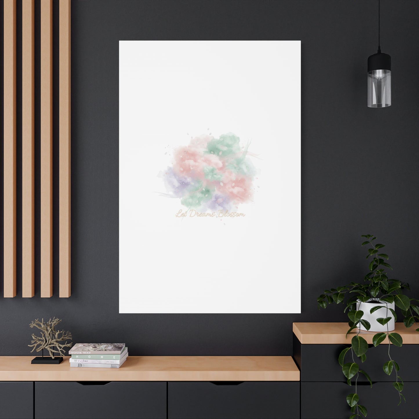 Dreamy Pastel Blossom Canvas | Matte Stretched Wall Art, pastel winter design