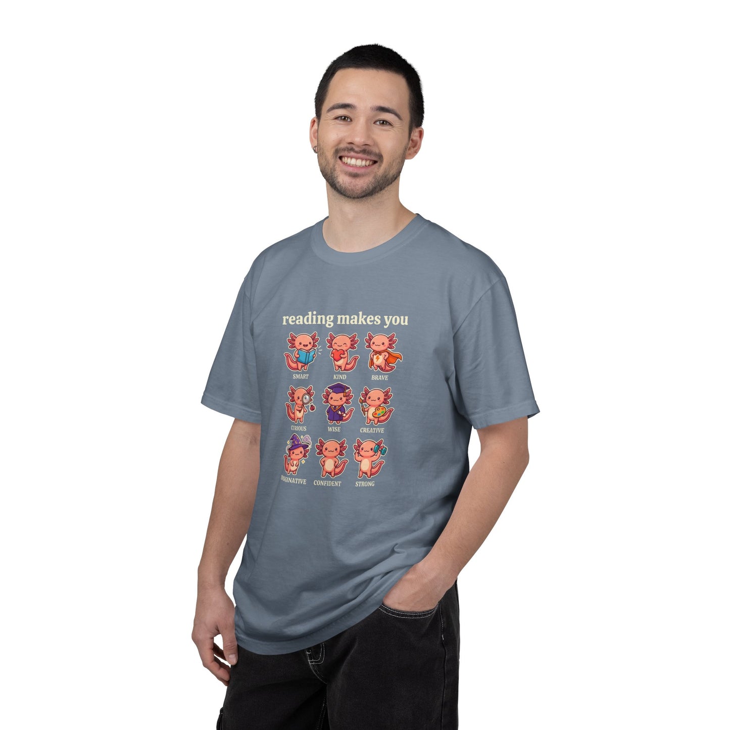 Axolotl Reading Makes You T‑Shirt