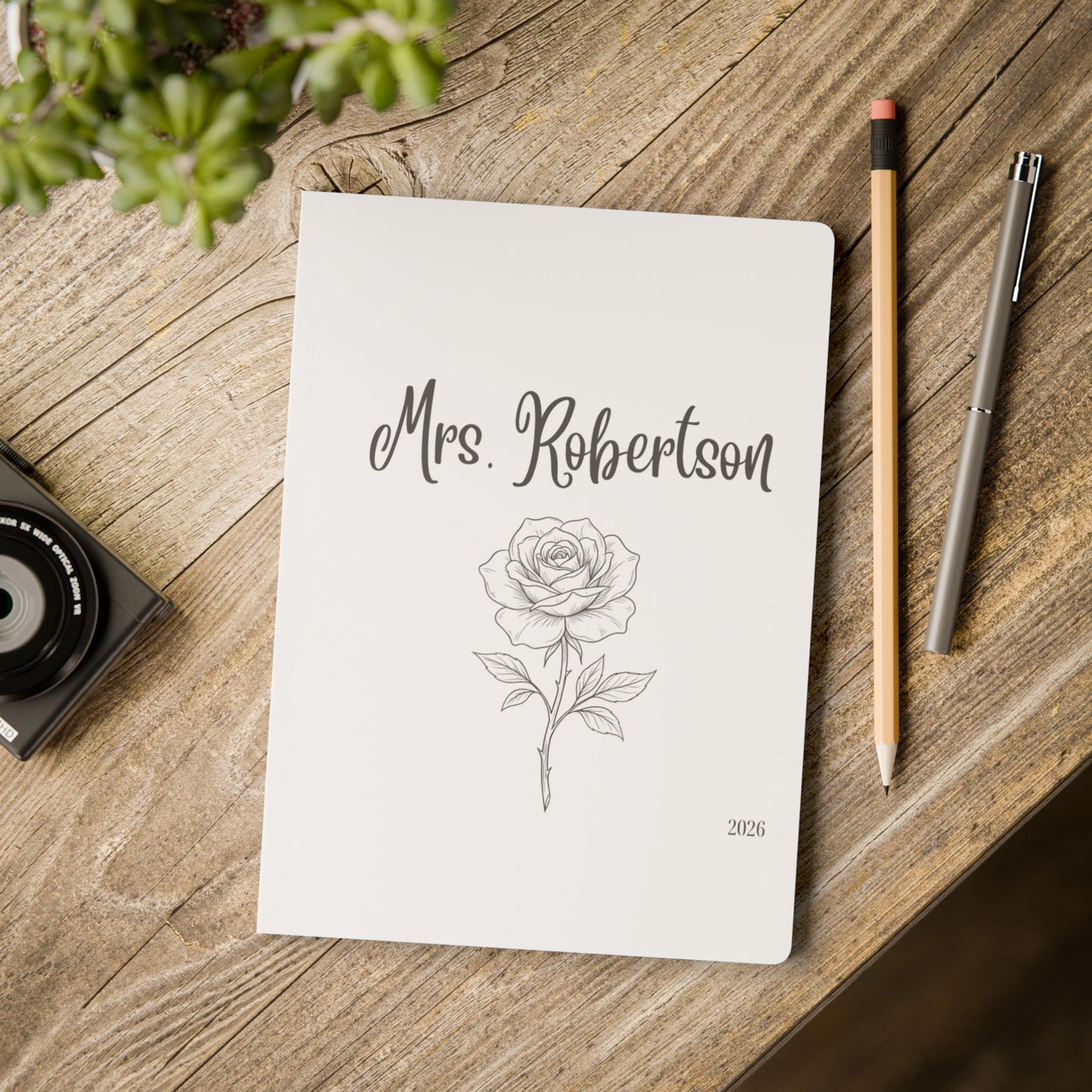 Personalized Name Floral Softcover Journal