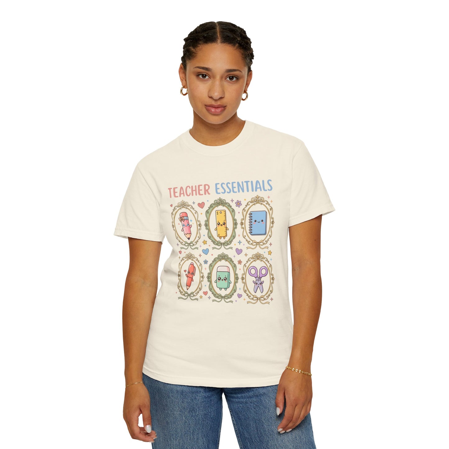 Teacher Essentials T-Shirt — Cute Classroom Supplies Graphic Tee
