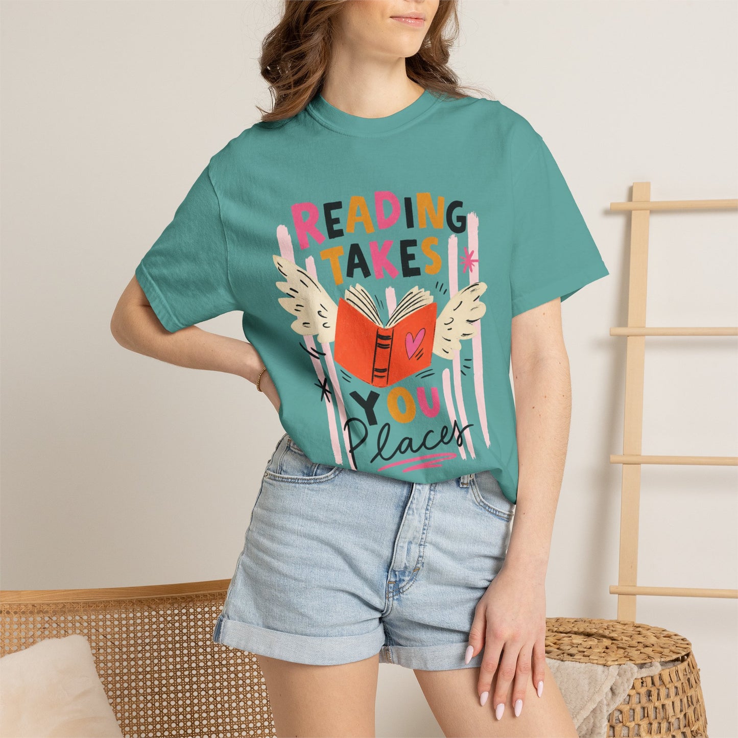 Reading Takes You Places T-Shirt, Comfort Colors 1717