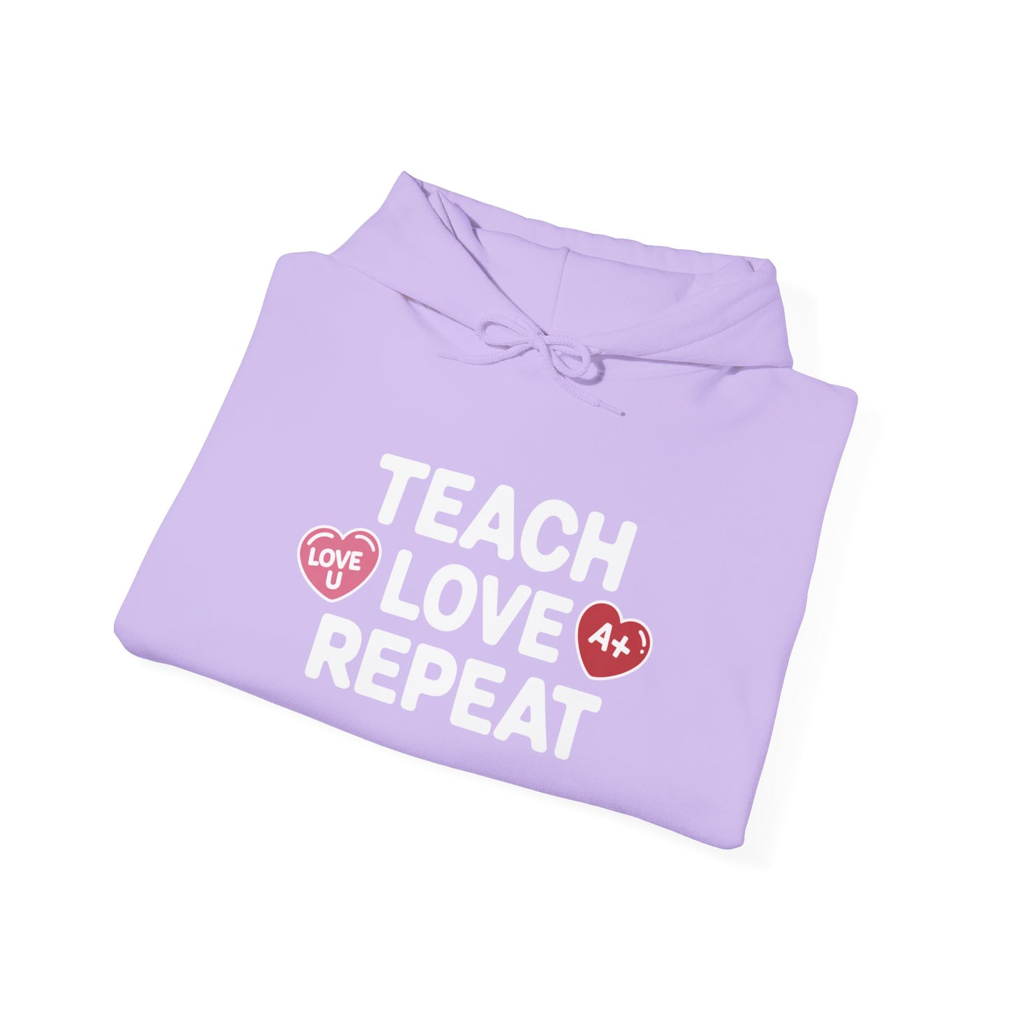 Teacher Hoodie — "Teach Love Repeat" Cozy Educator Sweatshirt