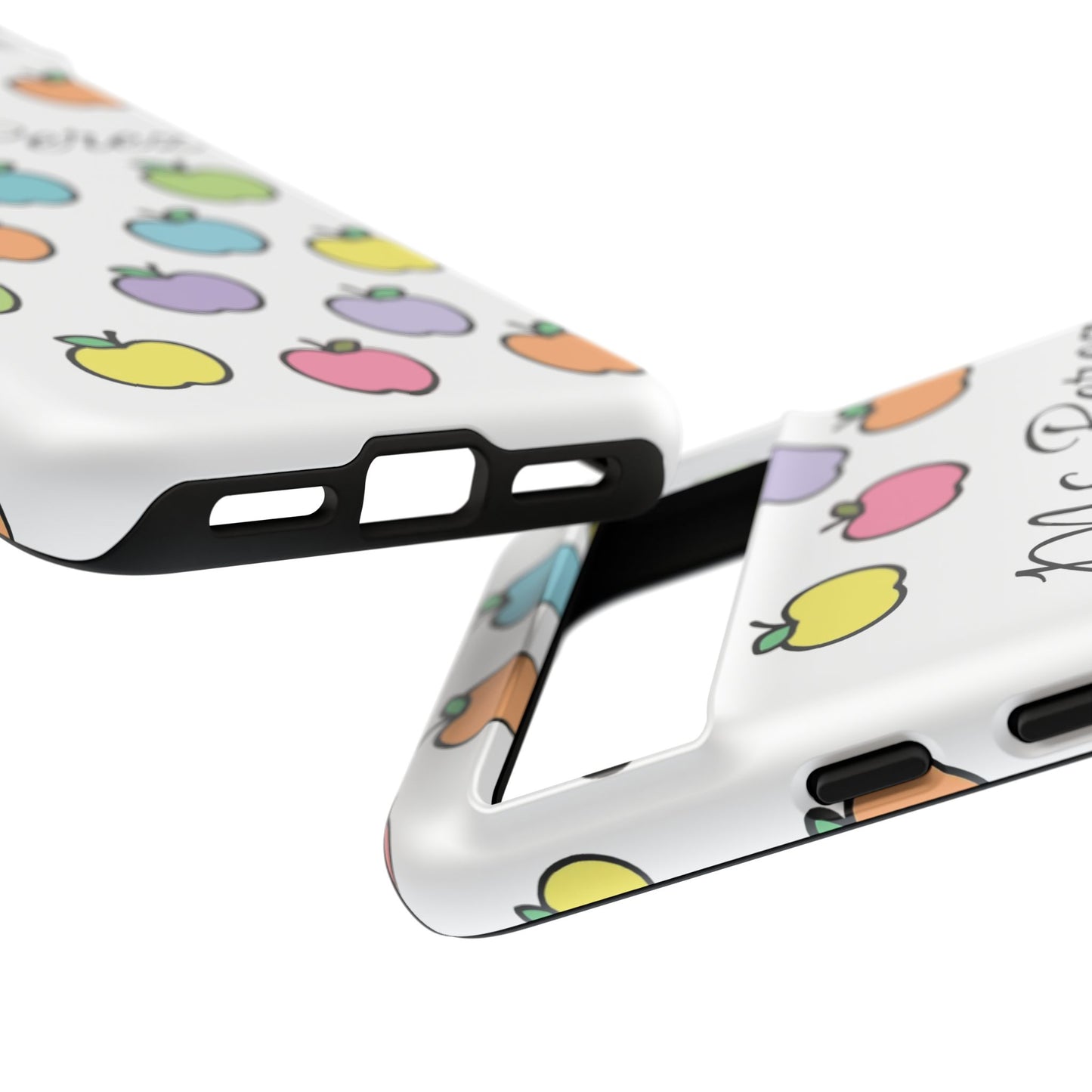 Personalized Teacher Apple Phone Case | Custom Name Teacher iPhone Case | Cute Apple Pattern Phone Case | Teacher Gift