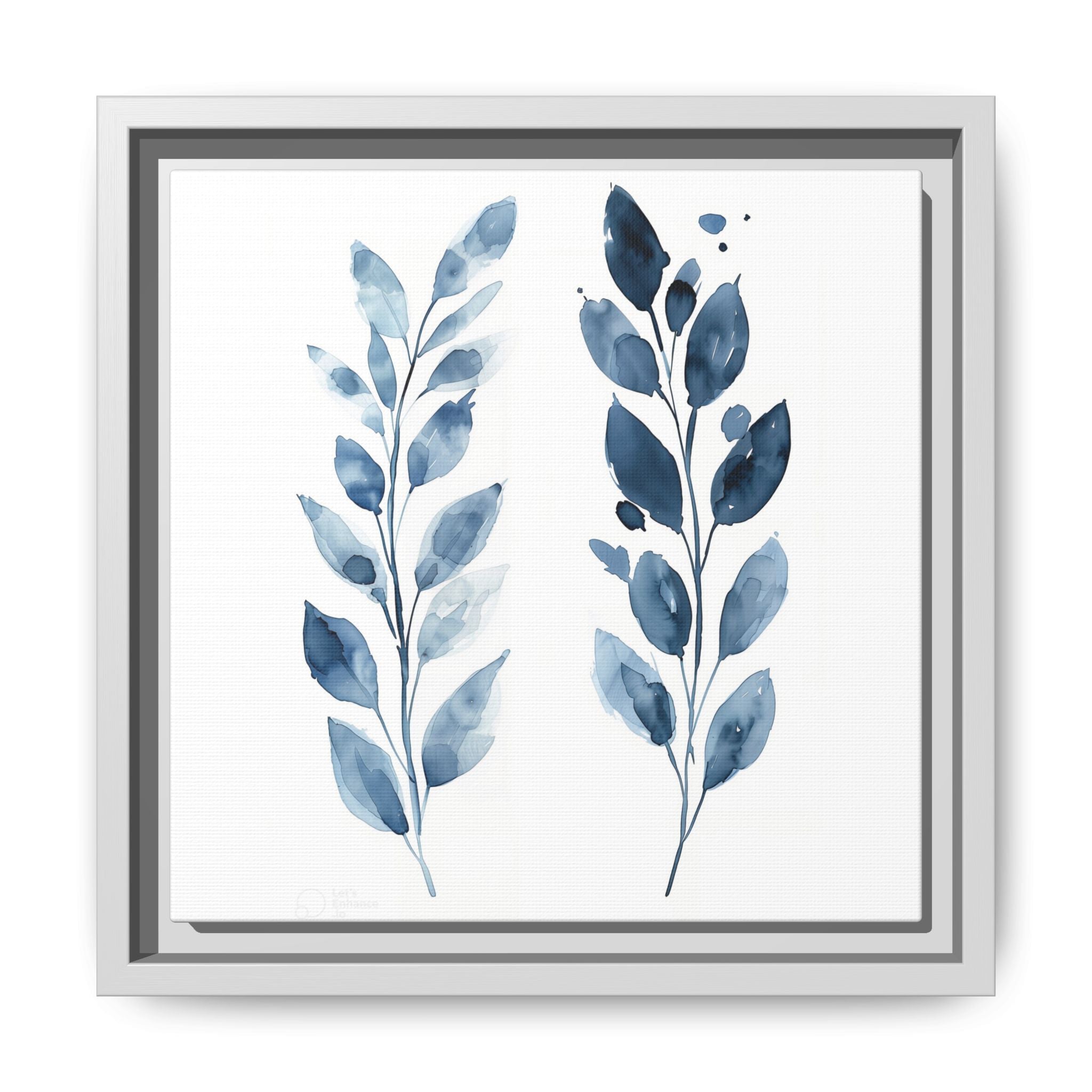 Elegant Framed Canvas Art Print, Watercolor Leaf Design, Botanical Wall Decor For Home, Nature-Inspired Gift, Modern Wall Art