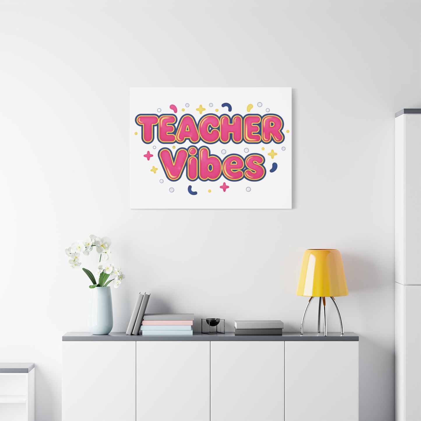 Teacher Vibes Canvas | Dopamine Decor, Neon Gradient Squishy Art