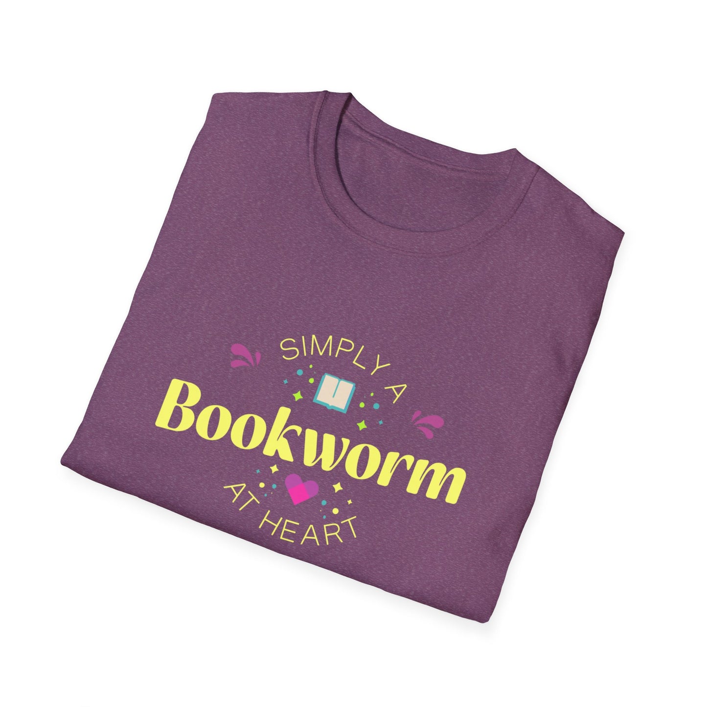 Bookworm T-Shirt — Cute Pastel Reading Tee with Book & Heart Graphic