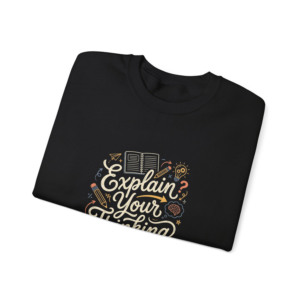Explain Your Thinking Sweatshirt — Teacher & Tutor Coffee Cozy Crewneck