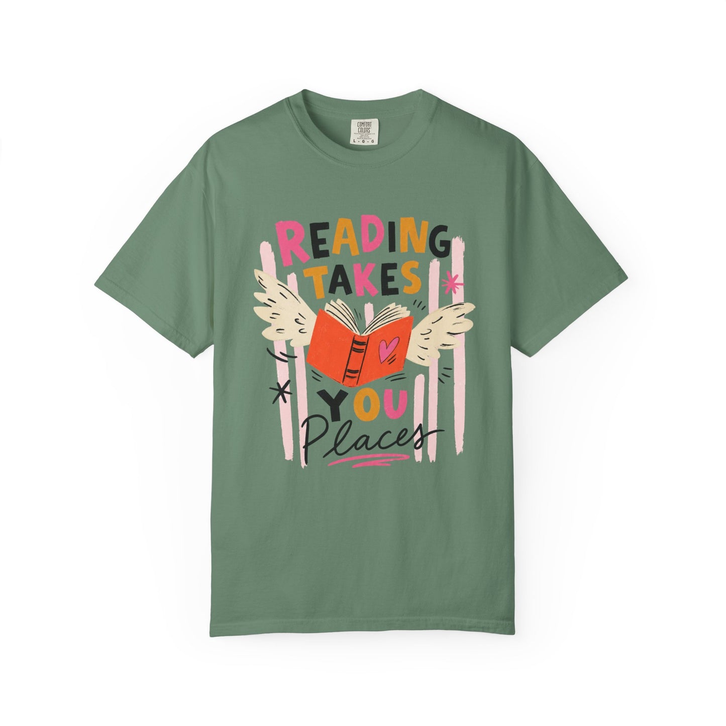 Reading Takes You Places T-Shirt, Comfort Colors 1717