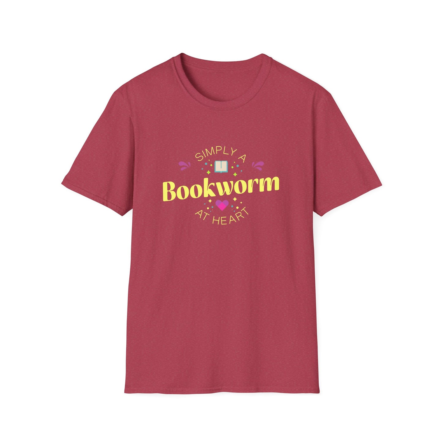 Bookworm T-Shirt — Cute Pastel Reading Tee with Book & Heart Graphic