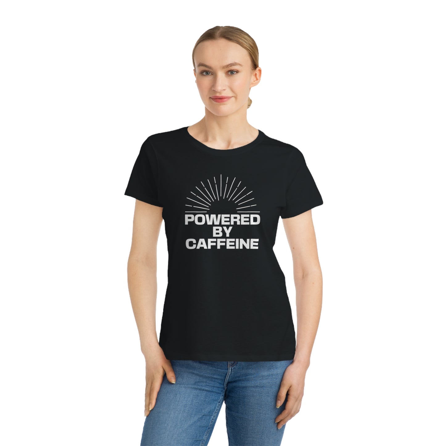 Powered by Caffeine Women's T‑Shirt — Coffee Lover Organic Tee