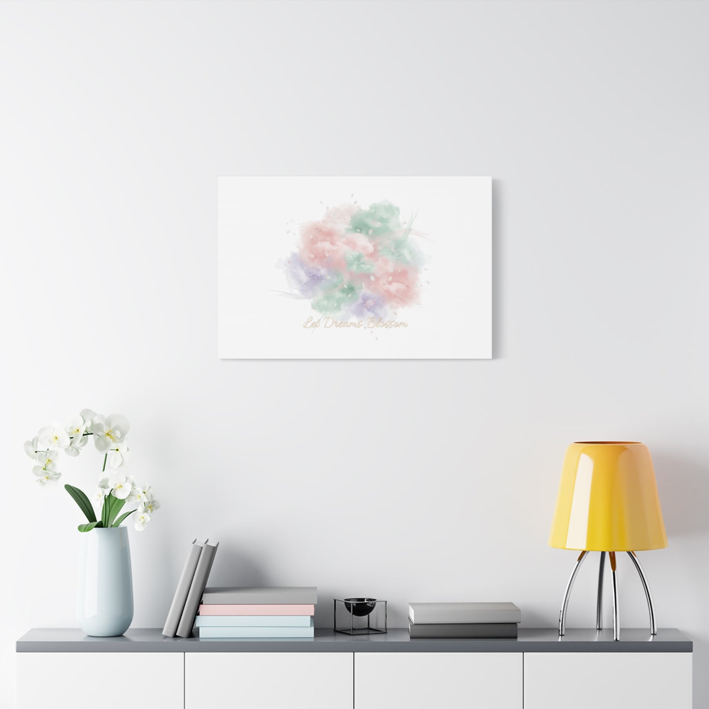 Dreamy Pastel Blossom Canvas | Matte Stretched Wall Art, pastel winter design
