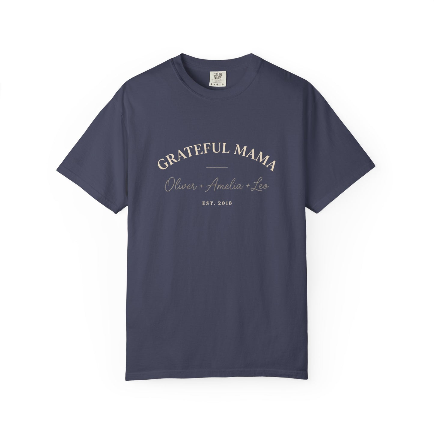 Grateful Mama T-Shirt – Personalized Family Names & Year