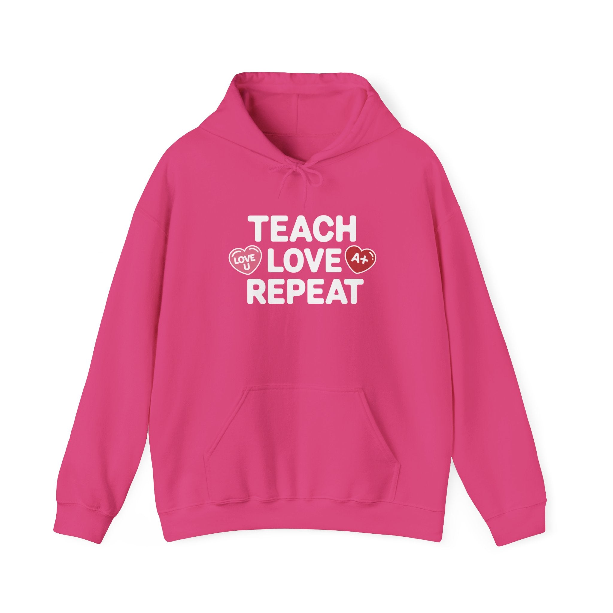 Teacher Hoodie — "Teach Love Repeat" Cozy Educator Sweatshirt