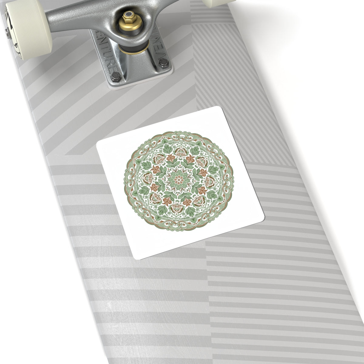 Folk Flourish Mandala Kiss-Cut Stickers | Rustic Floral Folk Art