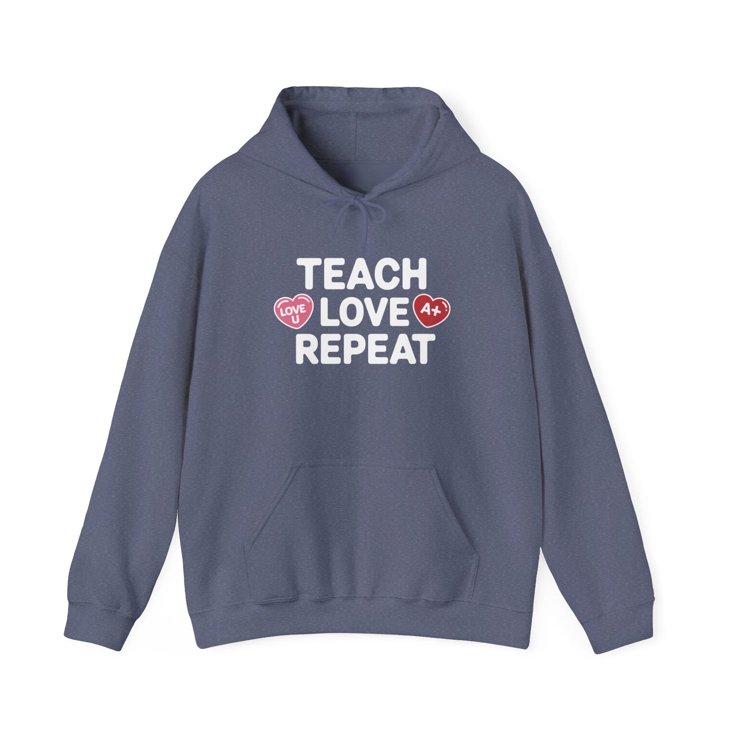 Teacher Hoodie — "Teach Love Repeat" Cozy Educator Sweatshirt