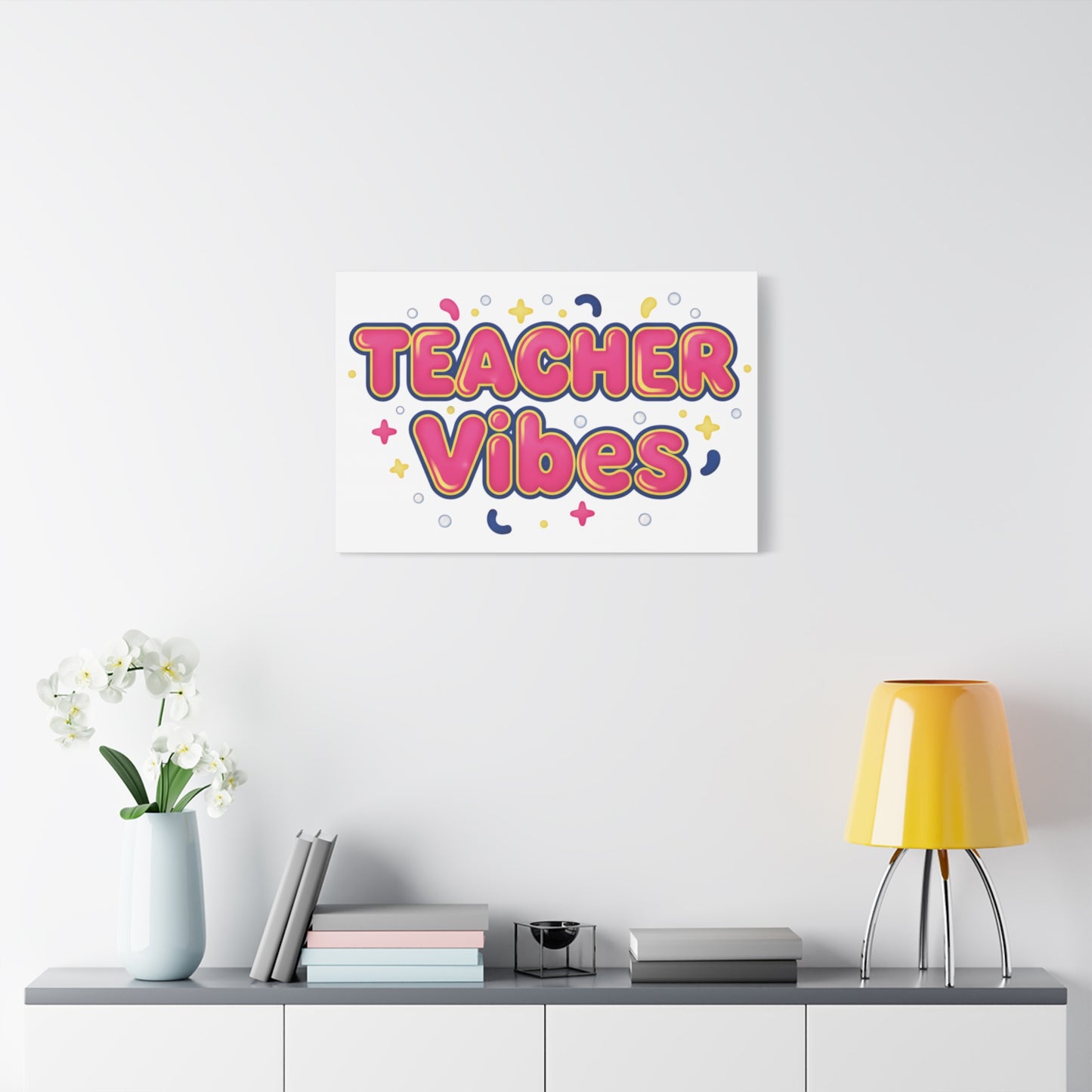 Teacher Vibes Canvas | Dopamine Decor, Neon Gradient Squishy Art