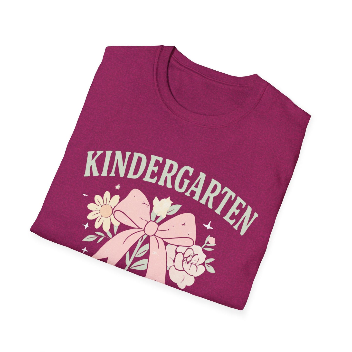 Kindergarten Teacher T-Shirt — Floral Bow Design, Cute Teacher Gift for Women