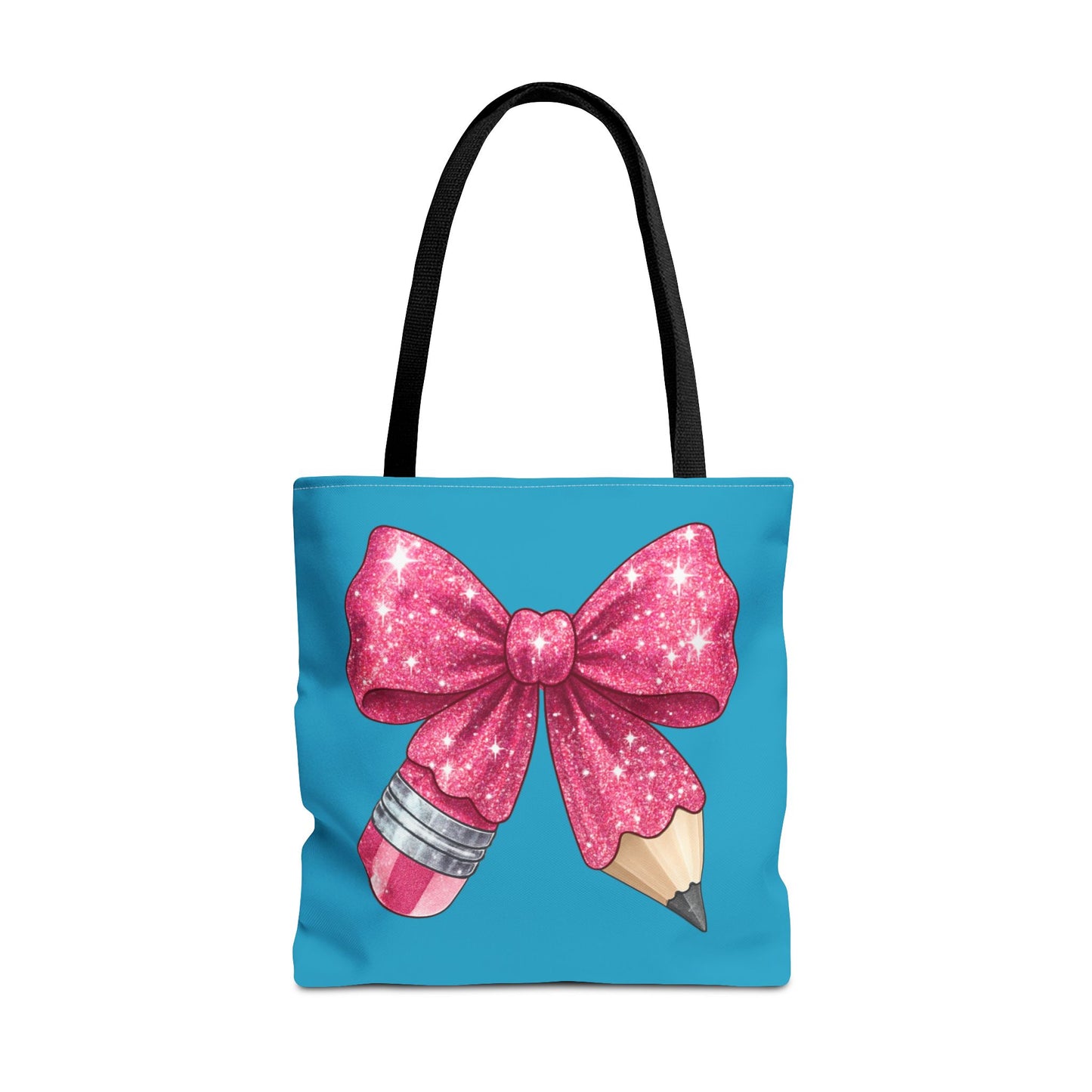 Pink Glitter Pencil & Eraser Tote Bag — Cute Teacher Gift