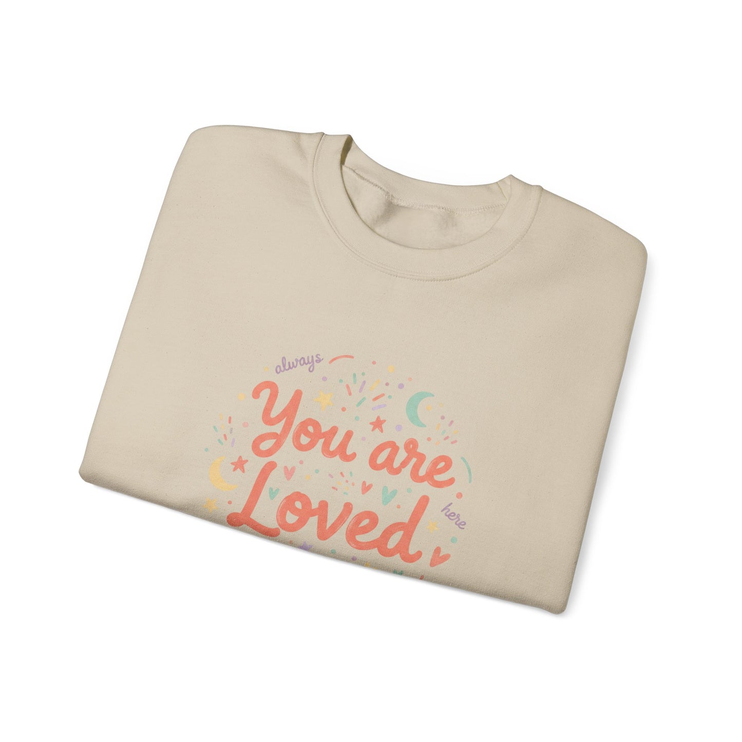 You Are Loved Crewneck Sweatshirt | handwritten doodle design, sketch aesthetic