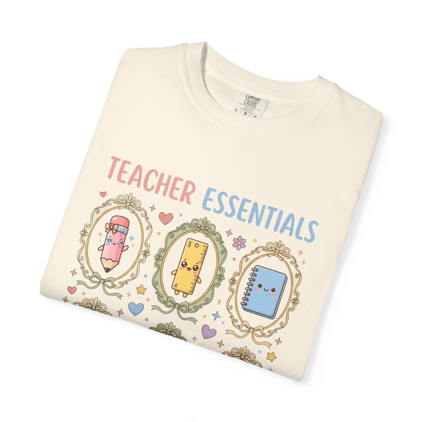 Teacher Essentials T-Shirt — Cute Classroom Supplies Graphic Tee