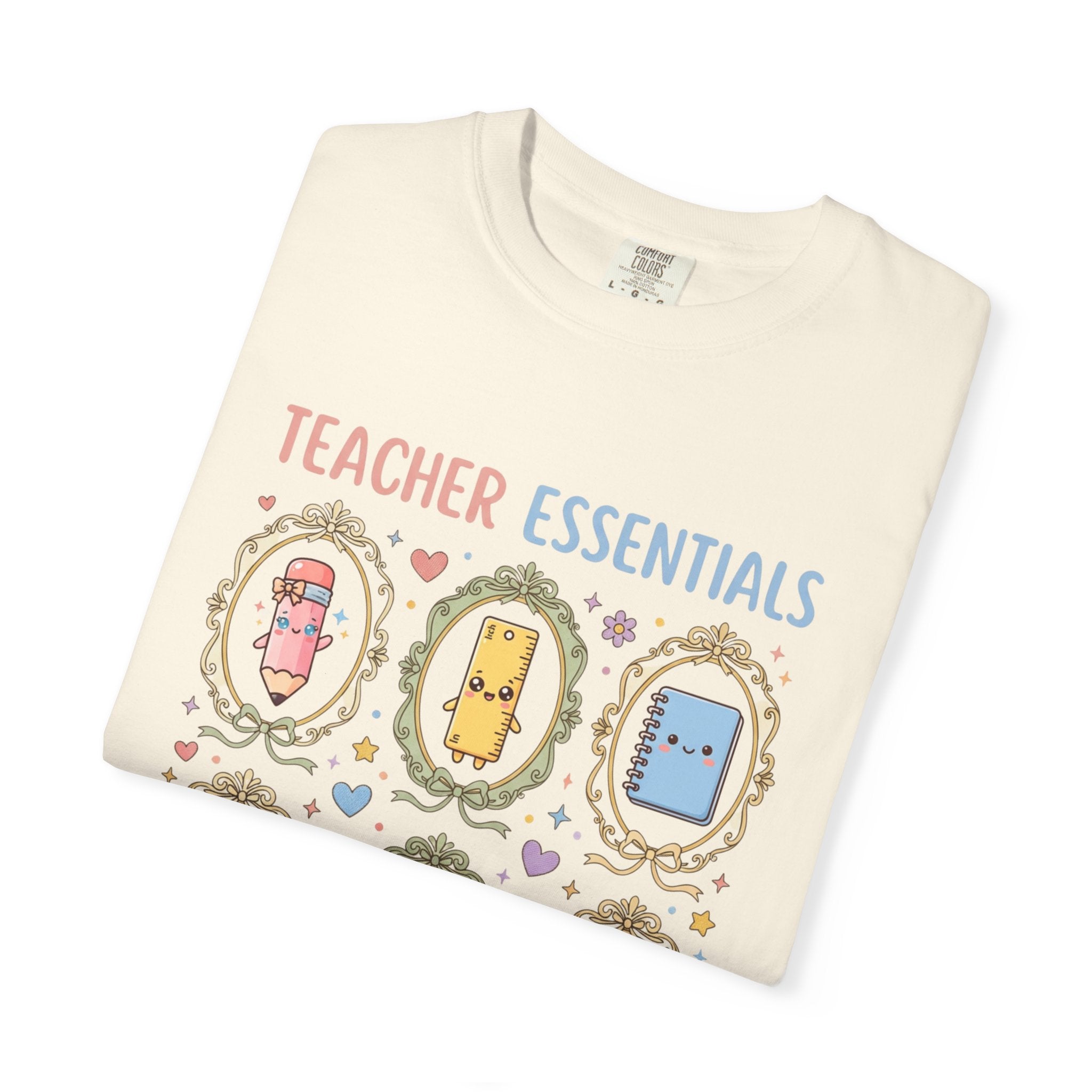 Teacher Essentials T-Shirt — Cute Classroom Supplies Graphic Tee