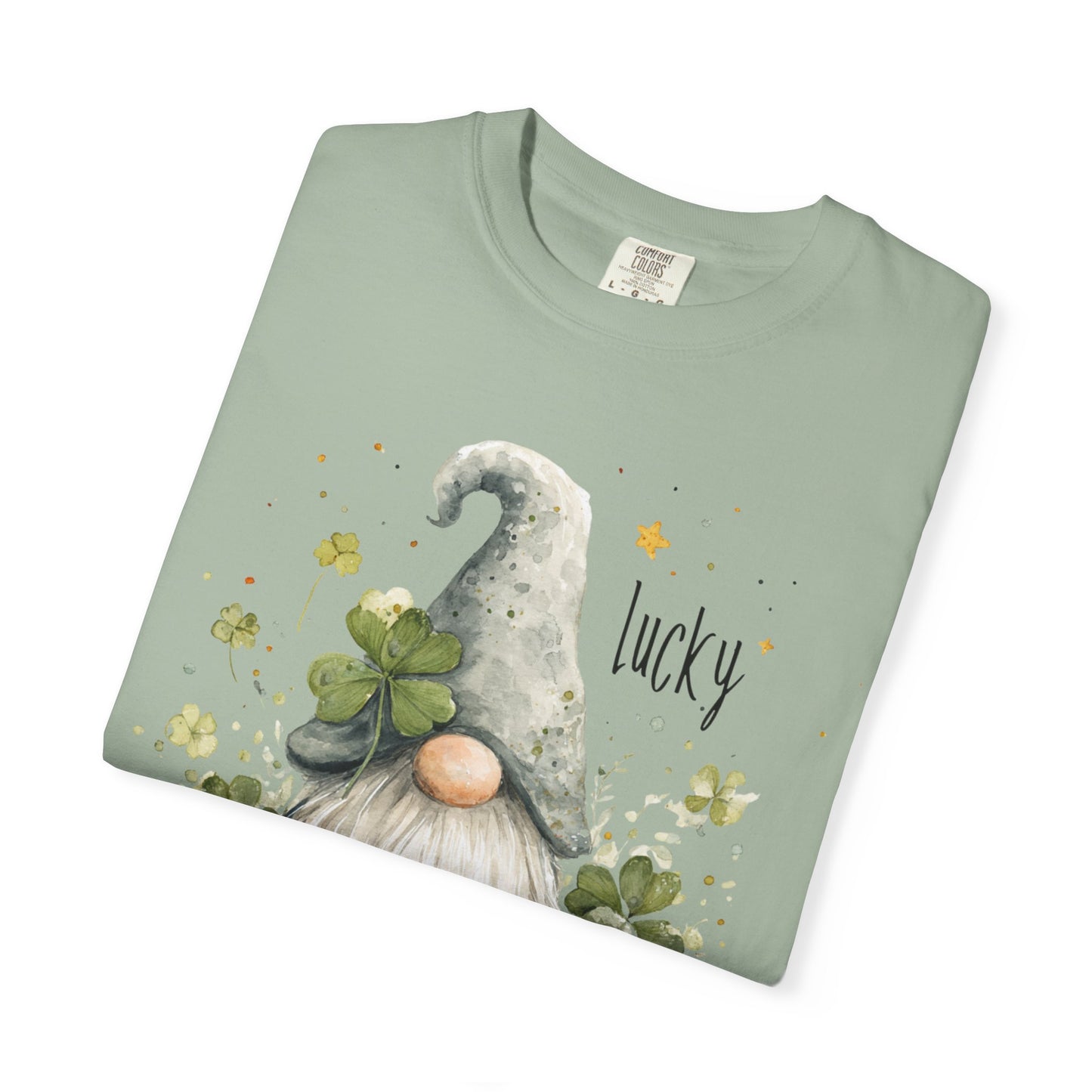St. Patrick's Gnome T-Shirt — "Lucky" Shamrock Garden Tee