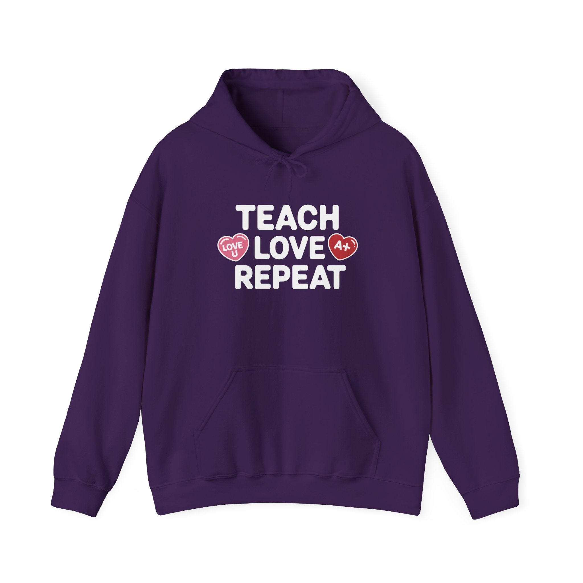Teacher Hoodie — "Teach Love Repeat" Cozy Educator Sweatshirt