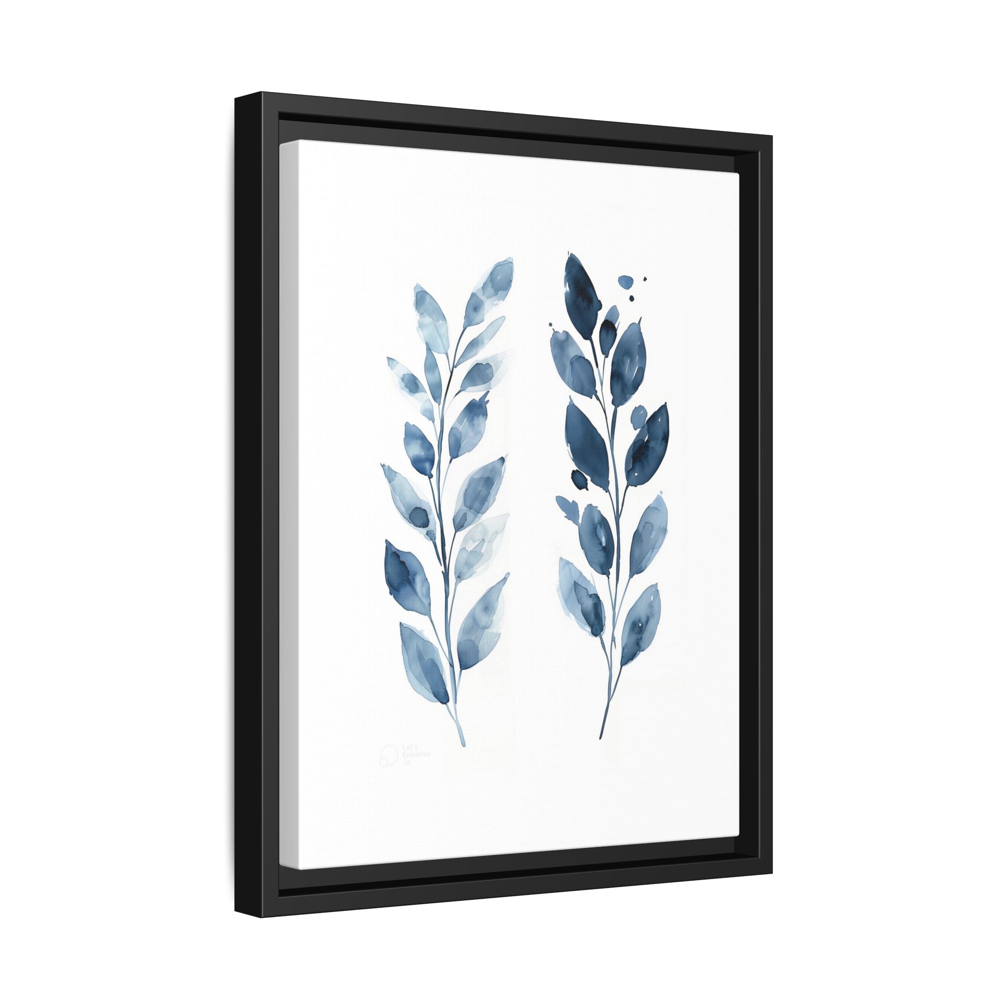 Elegant Framed Canvas Art Print, Watercolor Leaf Design, Botanical Wall Decor For Home, Nature-Inspired Gift, Modern Wall Art