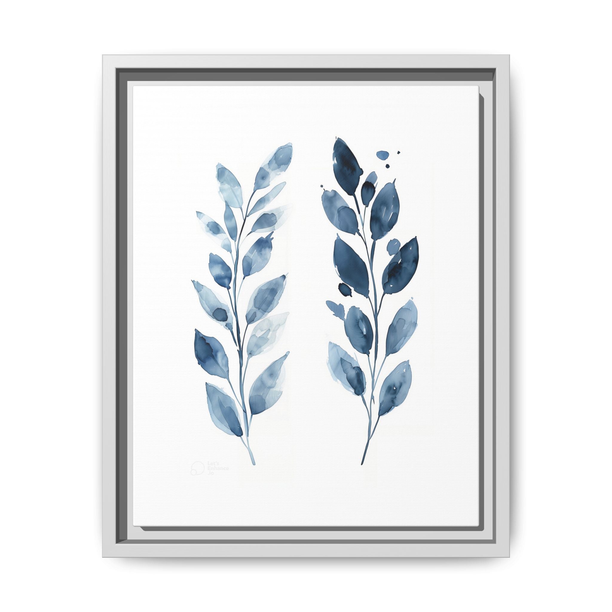 Elegant Framed Canvas Art Print, Watercolor Leaf Design, Botanical Wall Decor For Home, Nature-Inspired Gift, Modern Wall Art