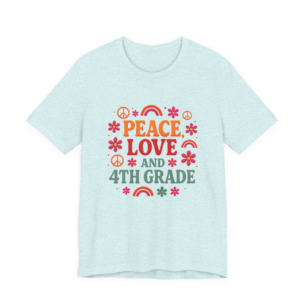 Peace, Love and 4th Grade T-Shirt — Retro Teacher Appreciation Tee