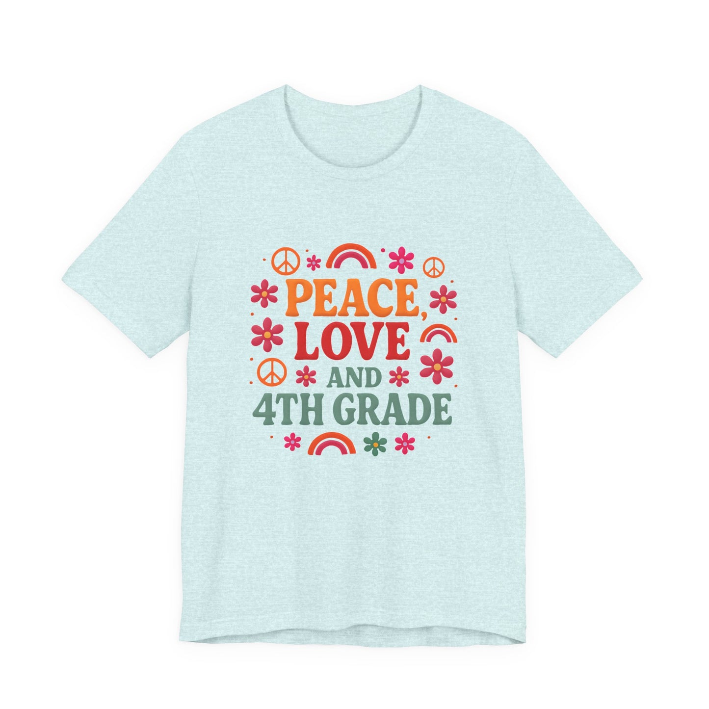 Peace, Love and 4th Grade T-Shirt — Retro Teacher Appreciation Tee