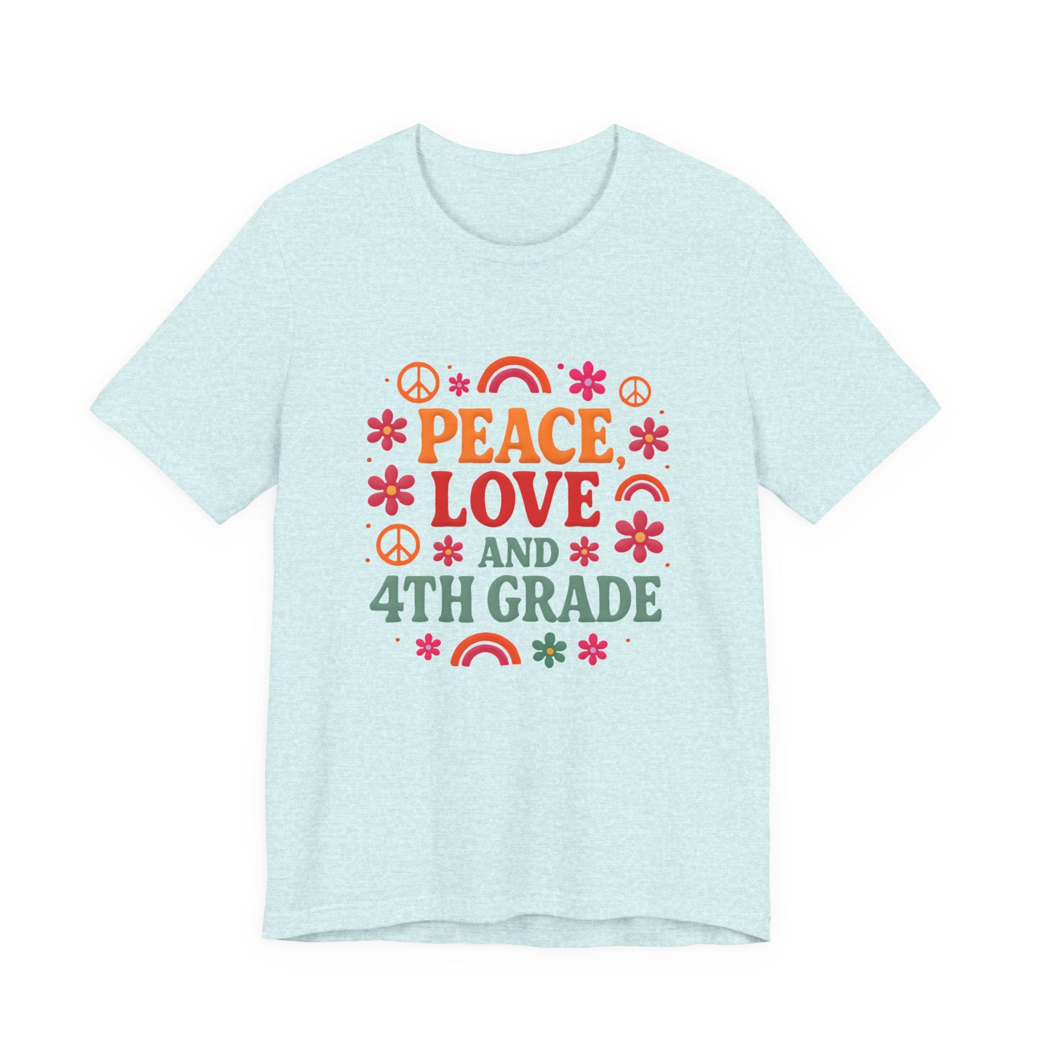 Peace, Love and 4th Grade T-Shirt — Retro Teacher Appreciation Tee